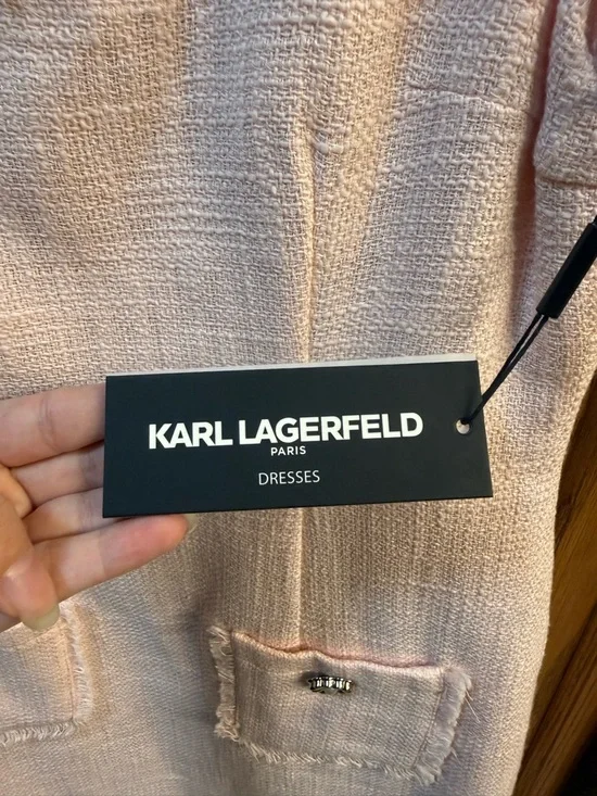 Karl Lagerfeld Pink Tweed Dress - Picture 5 of 6